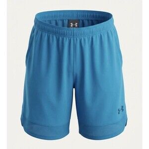 Under Armour Mens XL Basketball Shorts Blue Loose Fit Athletic Gym training